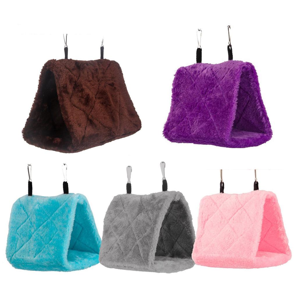 Warm Bird Parrot Nest Soft Plush Bird Parrot Hammock Warm Hanging Bed For Pet Cave Cage Hut Tent Toy House for Small Animals