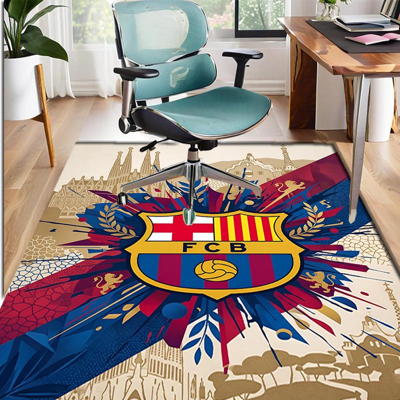 FOOTBALL Club Barcelona Pattern Rug, Indoor/Outdoor Mat, for Picnic, Gameroom, Bedroom, Office, Living Room, Home Decor Carpet, Birthday Gift