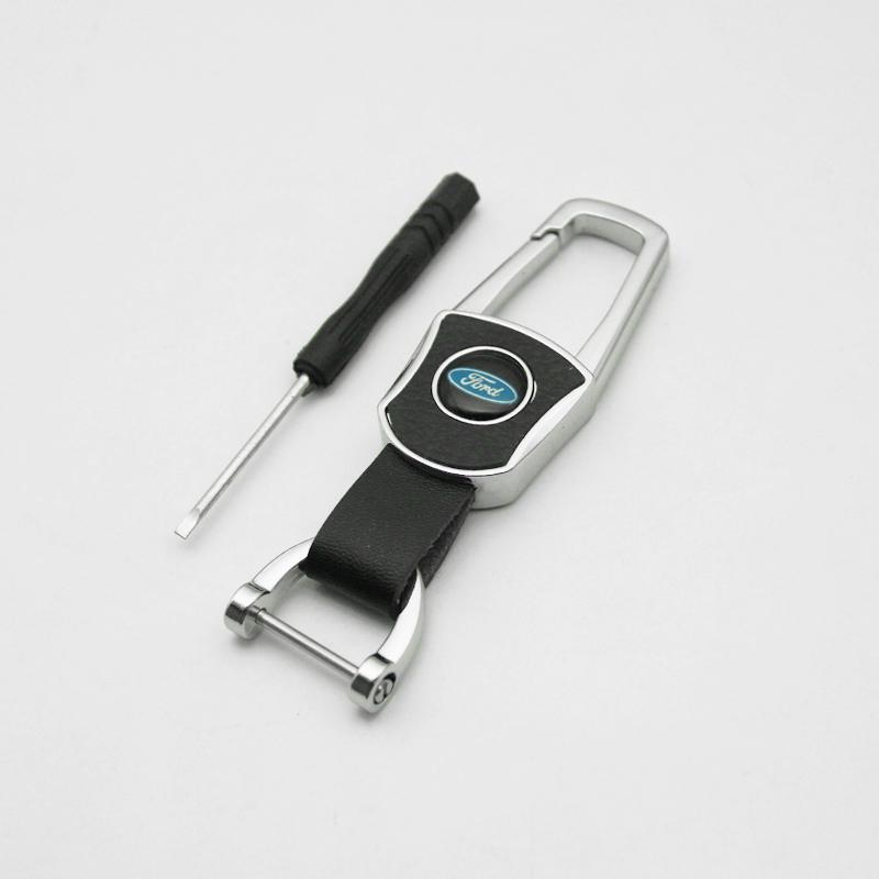 FENK5 For Ford Focus 2 3 1 MK2 MK3 MK1 Fiesta Ranger Mondeo Fusion Kuga Metal/Leather Car Logo Keychain Keyring Key Holder Accessories