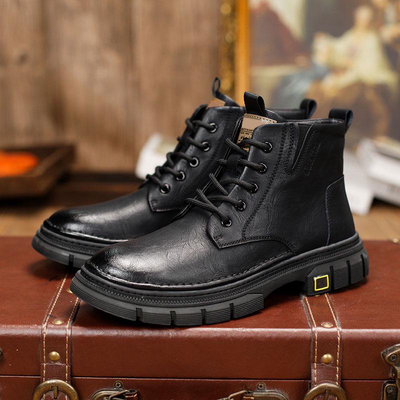 

Мужские ботинки Martin 2024 года из натуральной кожи на толстой подошве средней высоты — британский ретро-стиль для осени и зимы 39