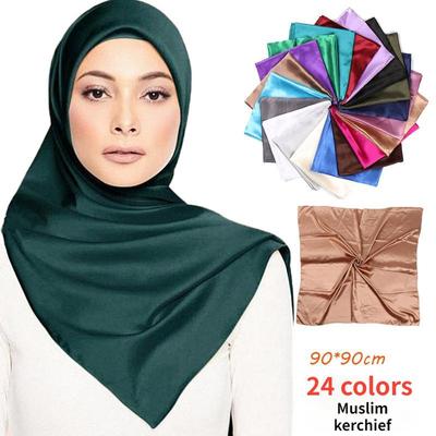 90cm Square Scarf Fashion Simulation Silk Scarf Malaysia Satin Women Multi-purpose Headscarf