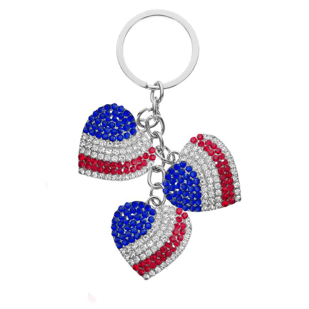 USA Independence Day Star & Flag Keychain Pendant