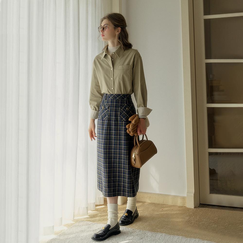 Simpeulleteulo Sr_Vintage Plaid A-Line Skirt