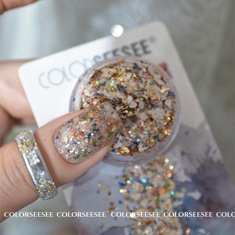 

Ретро Нейл-арт Южных морей: Осенние хлопья и смешанный глиттер, аксессуары из секретного царства Юго-Восточной Азии