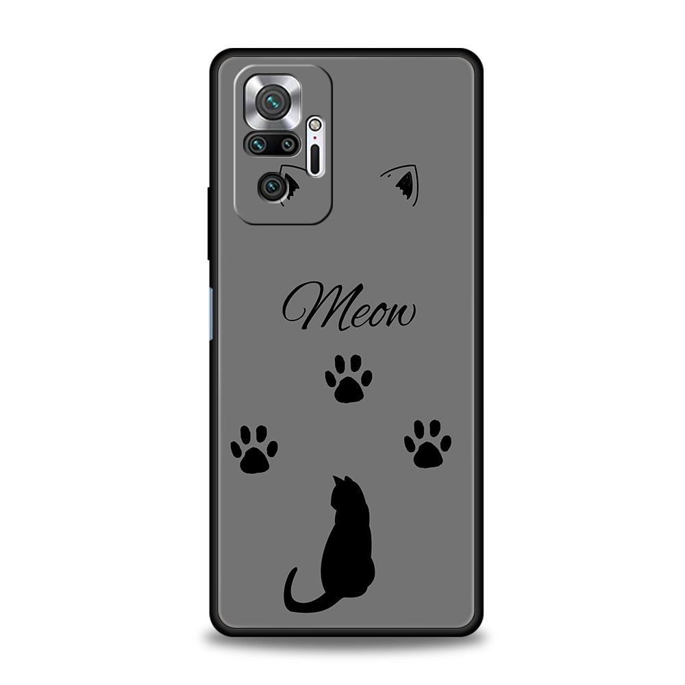 Cat Line Black Cats Phone Case For Xiaomi Redmi Note 14 13 12 10 11 Pro Plus 14C 13C 12C 10C 9C 5G Soft TPU Cover
