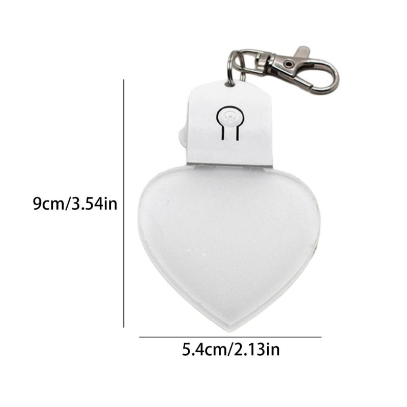 LED Light Sublimation Ornament Blanks for DIY Crafts and Christmas Decoration Clear Acrylic Heart Shaped Keyring Pendant