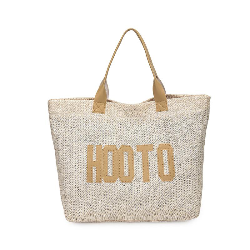 Simple Casual Letter Large Capacity Fashion Handbag Summer New Woven Shoulder Underarm Tote Bag