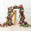 2.5M Artificial Flower Garland Realistic UV Resistant Faux Flower Rattan Vine Wedding Party Hanging Simulation Bloom Decoration