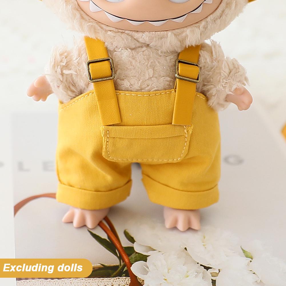 For 17cm Doll Clothes Fashion Bucket Hat Overalls Doll Clothes Color Match Hoodies Dolls Accessories Cute Decoration Little Clothes
