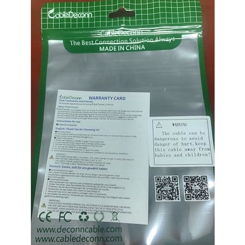 CABLEDECONN Mini DP-DisplayPort 8K Kabel 8K (76804320) @ 60Hz 4K @ 144Hz DisplayPort 1.4 Bidirektionale Übertragung DisplayPort zu Mini DisplayPort 8K