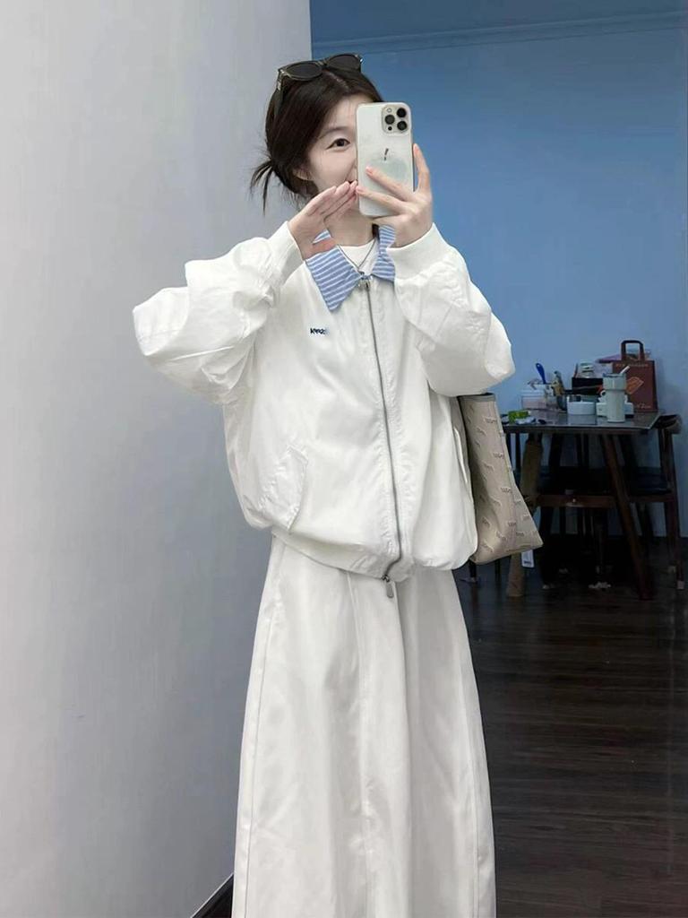 2025 Early Autumn Women's Color Block Hip Hop Slimming Short Jacket