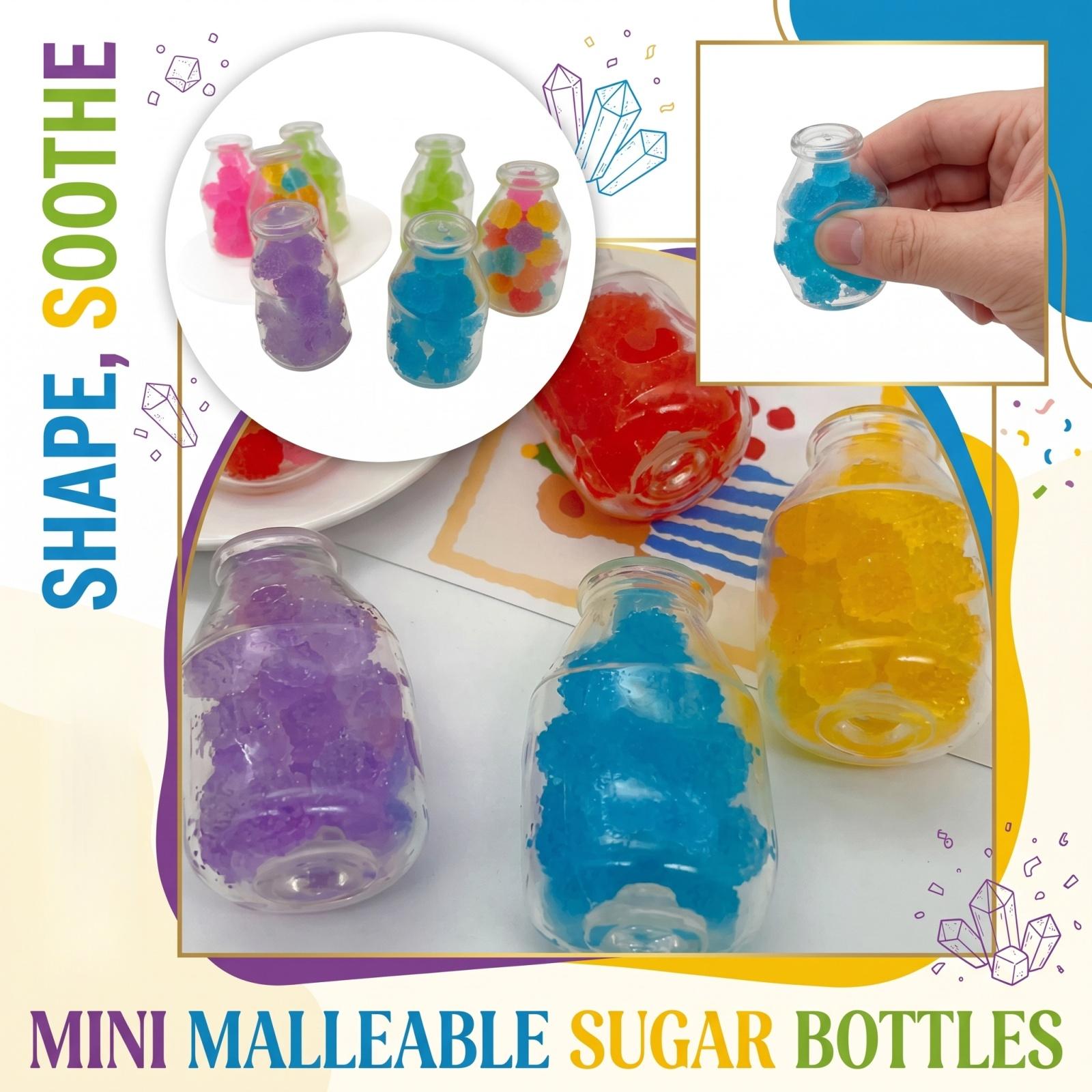 

1pc Plastic Sugar Bottle Stress Relief Toy Soft Squeeze Sensory Fidget Toy for Hand Exercise and Anxiety Reduction One Size білий