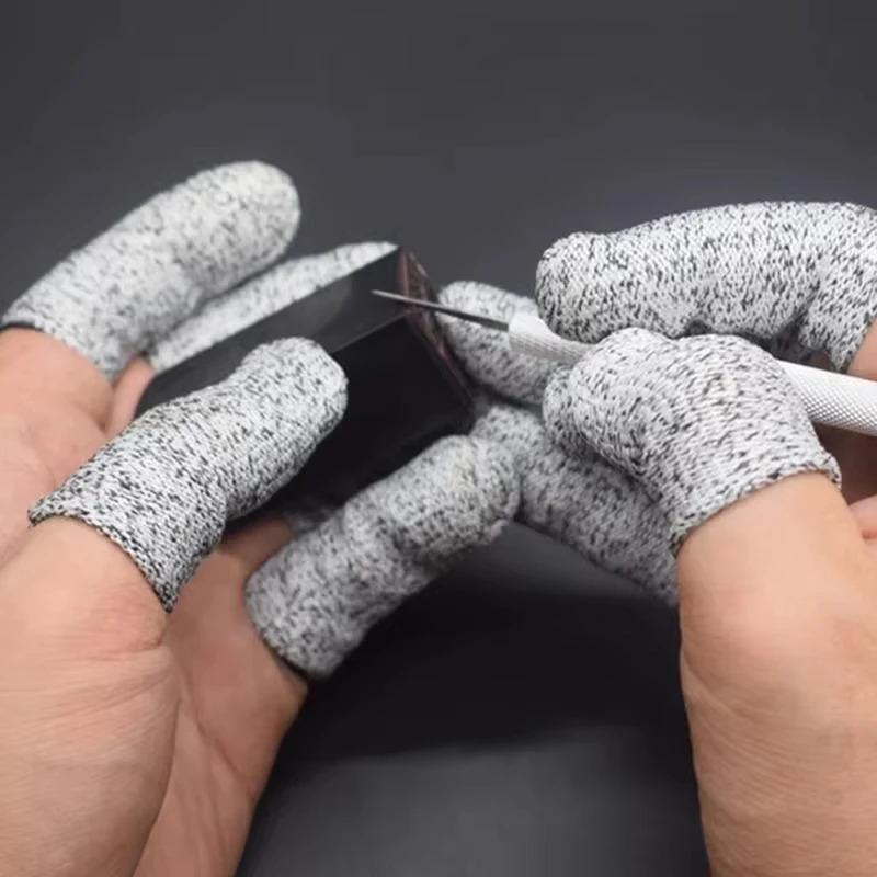 Level 5 Anti-Cut Finger Cover High-Strength Safety Flexible Anti Cut Fingertip Gloves Kitchen Tool Reusable and Durable