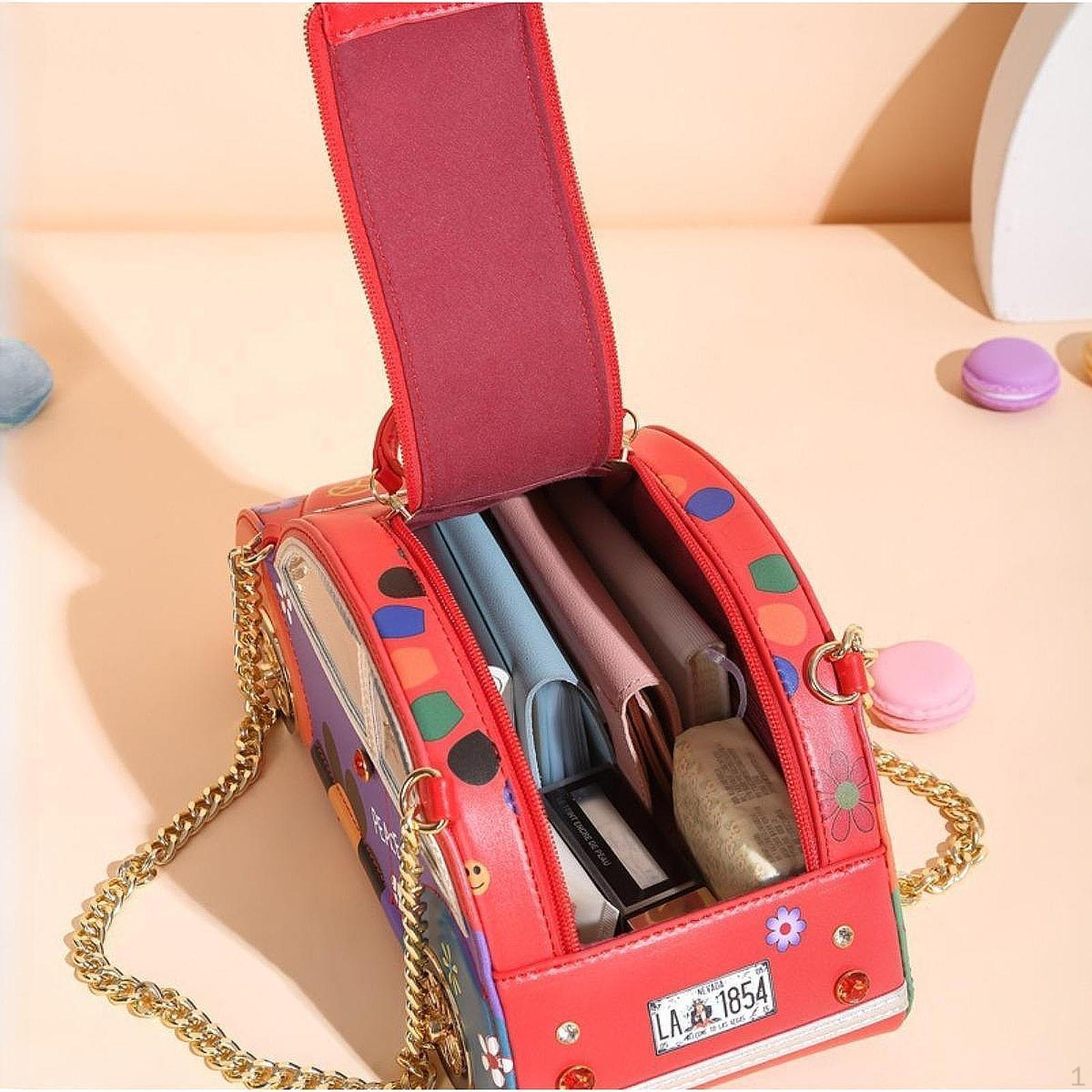 

Сумка в автомобильном стиле для женщин, аксессуаров, сумочек для телефона, дамских покупок, ключей Red Car