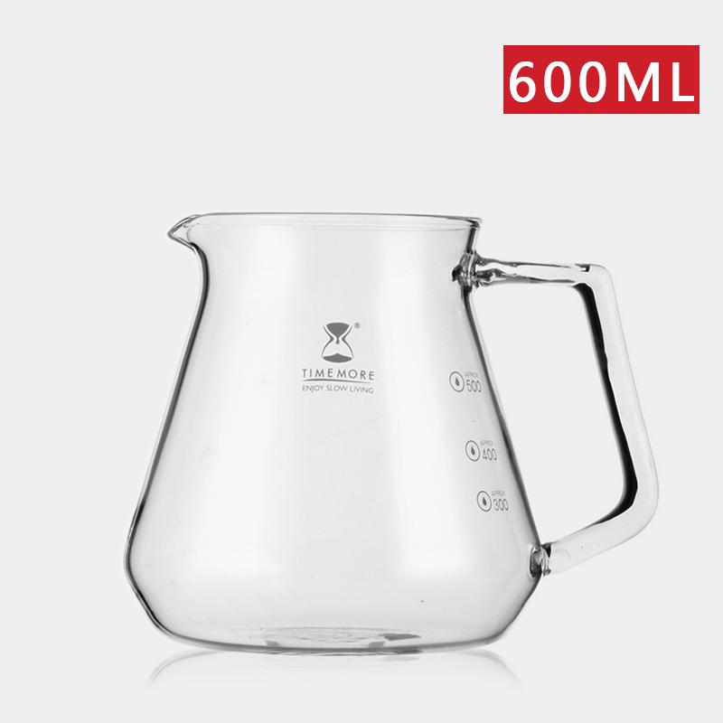 TIMEMORE Borosilicate Glass Coffee Sharing Pot Coffee Server,Heat Resistant Pour Over Server with Ergonomic Handle for Coffee