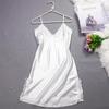 Women's Summer Lace Trim Ice Silk Pajama Set - Cool, Breathable Camisole Nightgown with Short Skirt