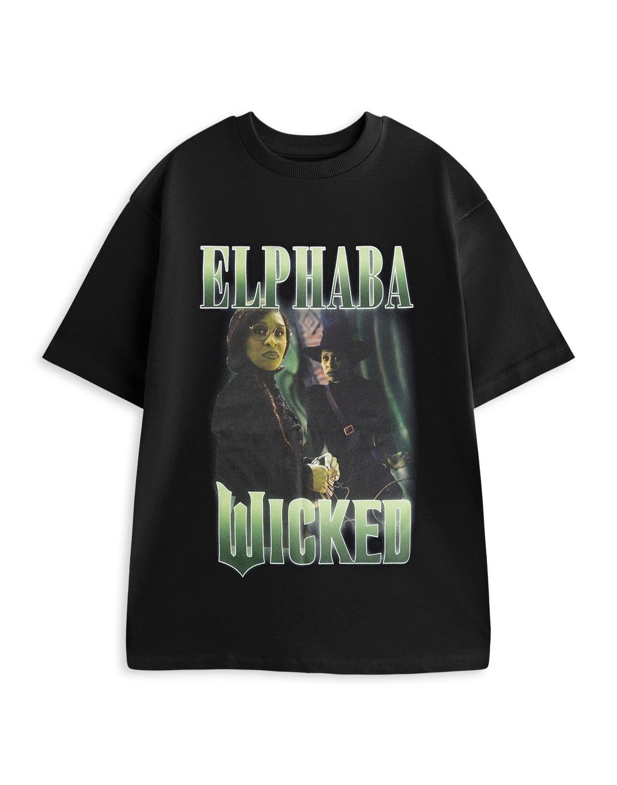 Wicked Black Elphaba Short Sleeved 100% Cotton T-shirt Mens Tees Top Unisex 2XL