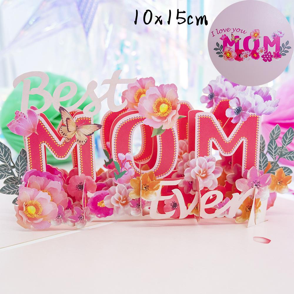 3D Creative Bouquet Gift Card For Mother Father Wife Friends Blessing Card Gift For Mothers Fathers Day Thank You Greeting Cards