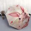 1pc rabbit flowers umbrella automatic open/close, 8-Rib Durable Frame, Compact Folding Design, Ideal Birthday/Holiday Gift  1119A
