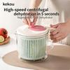 Practical Dishwasher Safe Food Drainer Basket Vegetable Dehydrator with Handle Plastic Fruit Spinner
