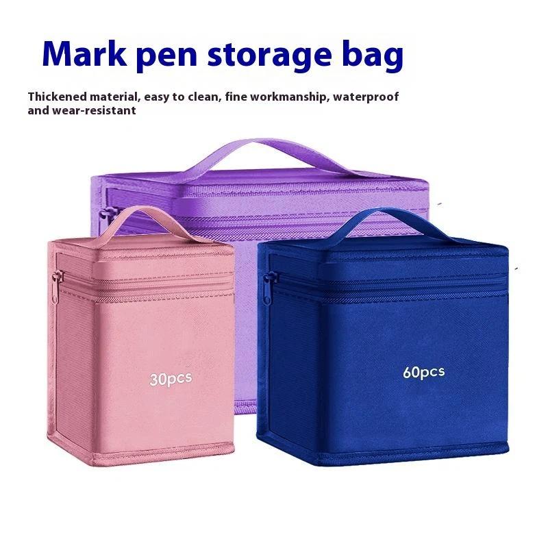 1 Peça Bolsa de Armazenamento para Canetas Marcadoras de Arte de Grande Capacidade 40/100/120 Peças Estojo de Lápis Dobrável Quadrado Bolsa Organizadora para Canetas Marcadoras