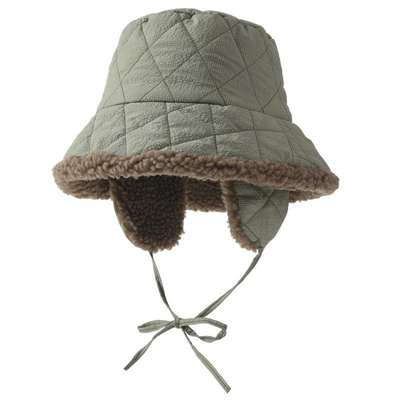 

Женская осенне-зимняя утолщенная теплая плюшевая шляпа-ведро для бассейна, уличная ветрозащитная шапка-мешок для головы, повседневная защита ушей, шляпа-ведро one size армия зеленый