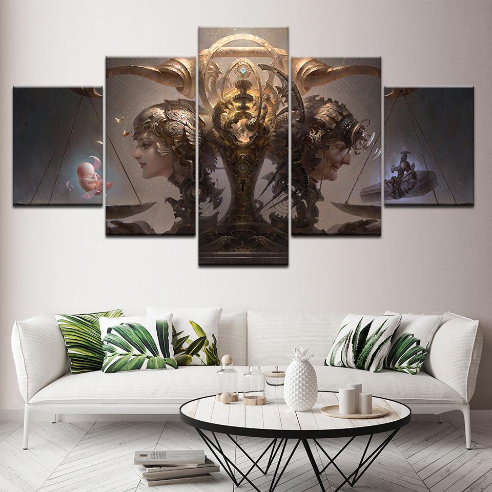 

Canvas Painting Born under the sign of Libra 5 Pieces Wall Art Painting Modular Wallpapers Poster Print Home Decor 20x35 20x45 20x55cm