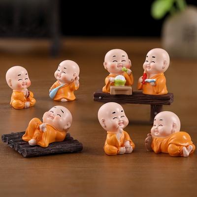 1PC Buddhist Monk Resin Crafts Cute Mini Micro Landscape DIY Garden Trinkets Small Ornament Buddha Ornaments Desk Figurine
