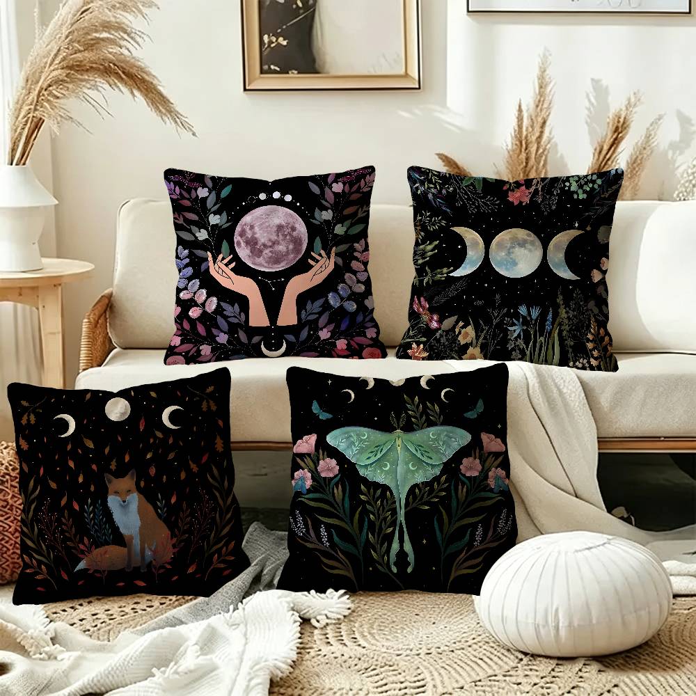 Magic Psychedelic Moon Print Pattern pillow cover sofa cushion cover home room decoration children gift