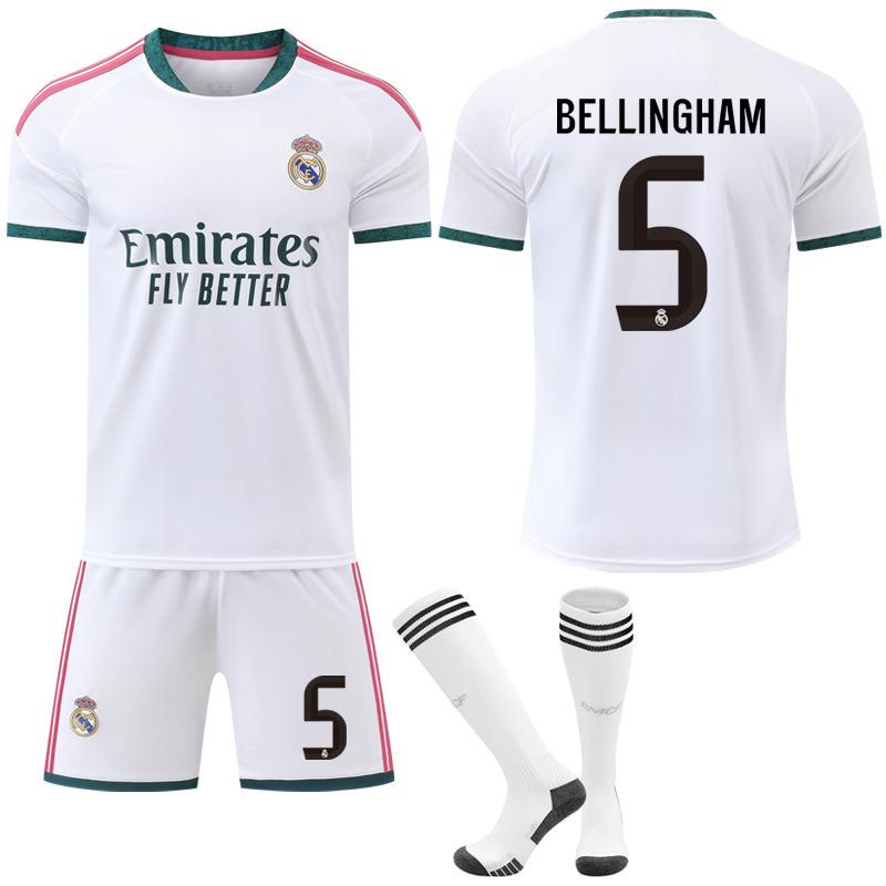 27 Real Madrid Home Court Ronaldo No. 7 Jersey Bellingham No. 5 Mbappe No. 10 Football Jersey Set