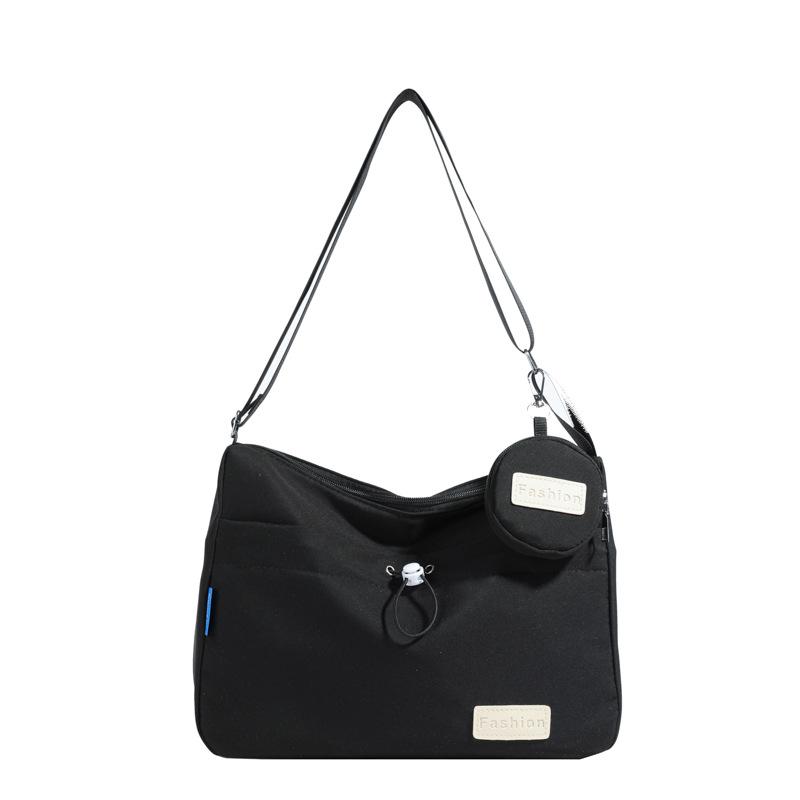 Wind Niche Versatile Girl Shoulder Messenger Bag, Japanese Students Simple Solid Color Sports And Leisure Commuter Bag