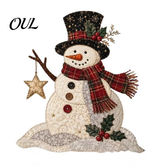 Vánoční patchwork látka DIY Decor Kit Sada, Santa Sněhulák Strom Řemeslné sady pro domov Vintage sváteční šití pro dospělé, Projekty v ručně vyráběném stylu