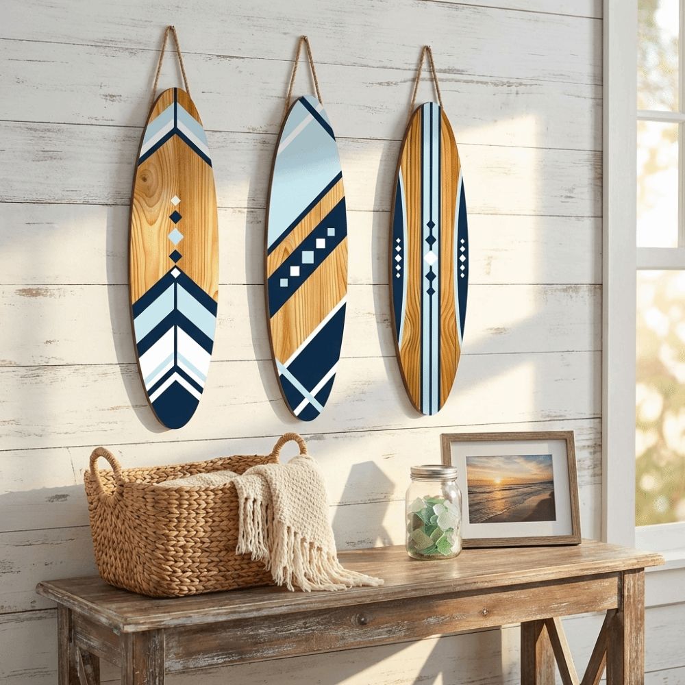 Hawaiian Theme Surfboard Wall Decor Tropical Wall Hanging Sign Beach Themed Sign  Home Decor