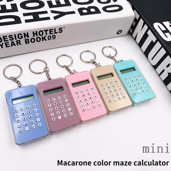 Calcolatrice Elettronica con Portachiavi Design Labirinto ABS Facile da Trasportare Display Digitale Piccola Calcolatrice per Bambini