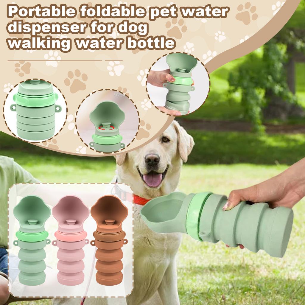 Portable Foldable Pet Water Dispenser, Dog Walking Kettle, Outdoor Water Dispenser For Dogs, Silicone Pet Water Cup