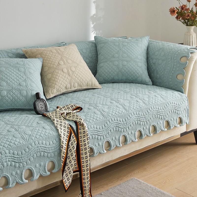 New Light Luxury Style Sofa Cushion, Pure Cotton, Four Seasons Universal Anti Slip Seat Cushion, Three Seats, One Noble Consort Cover, Cover Cloth