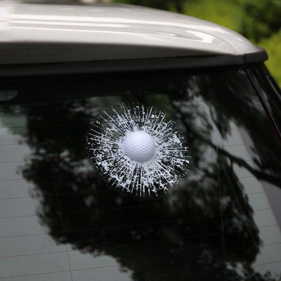 Creative 3D Tennis Ball Hit Window Crack Car-Styling Vehicle Sticker Decor