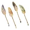 4 Pcs/Set Book Markers with Pendant Metal Reading Bookmarks Feather Page Markers Retro Bookmarks for Book Lovers