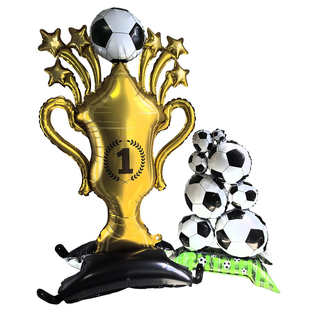 3D Standing Soccer Trophy Foil Balloon for Kids Football Soccer Theme Birthday Party Baby Shower Decoration Sport Party Supplies