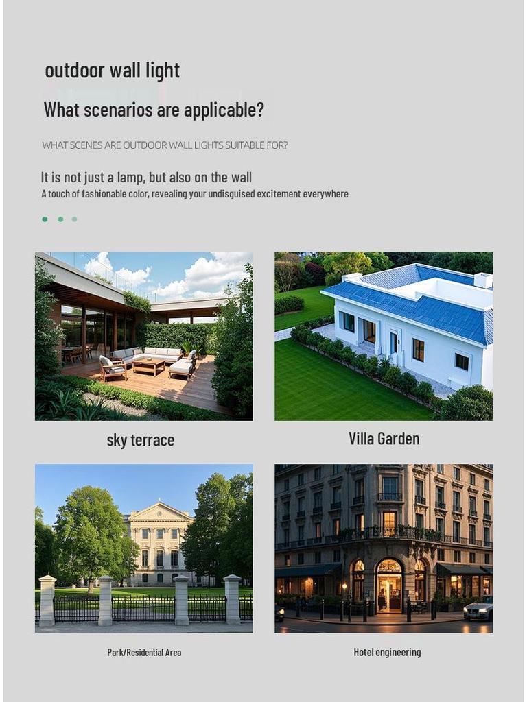 Waterproof Outdoor Solar COB Wall Light for Courtyard and Lawn