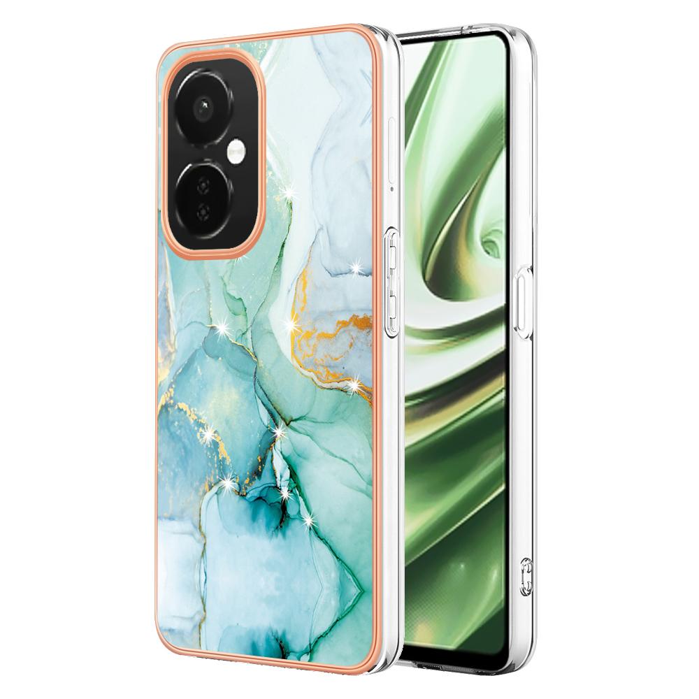 

For OnePlus Nord CE 3 Lite 5G/Nord N30 5G TPU Case with IMD Marble Pattern Electroplated Back Cover Green 003
