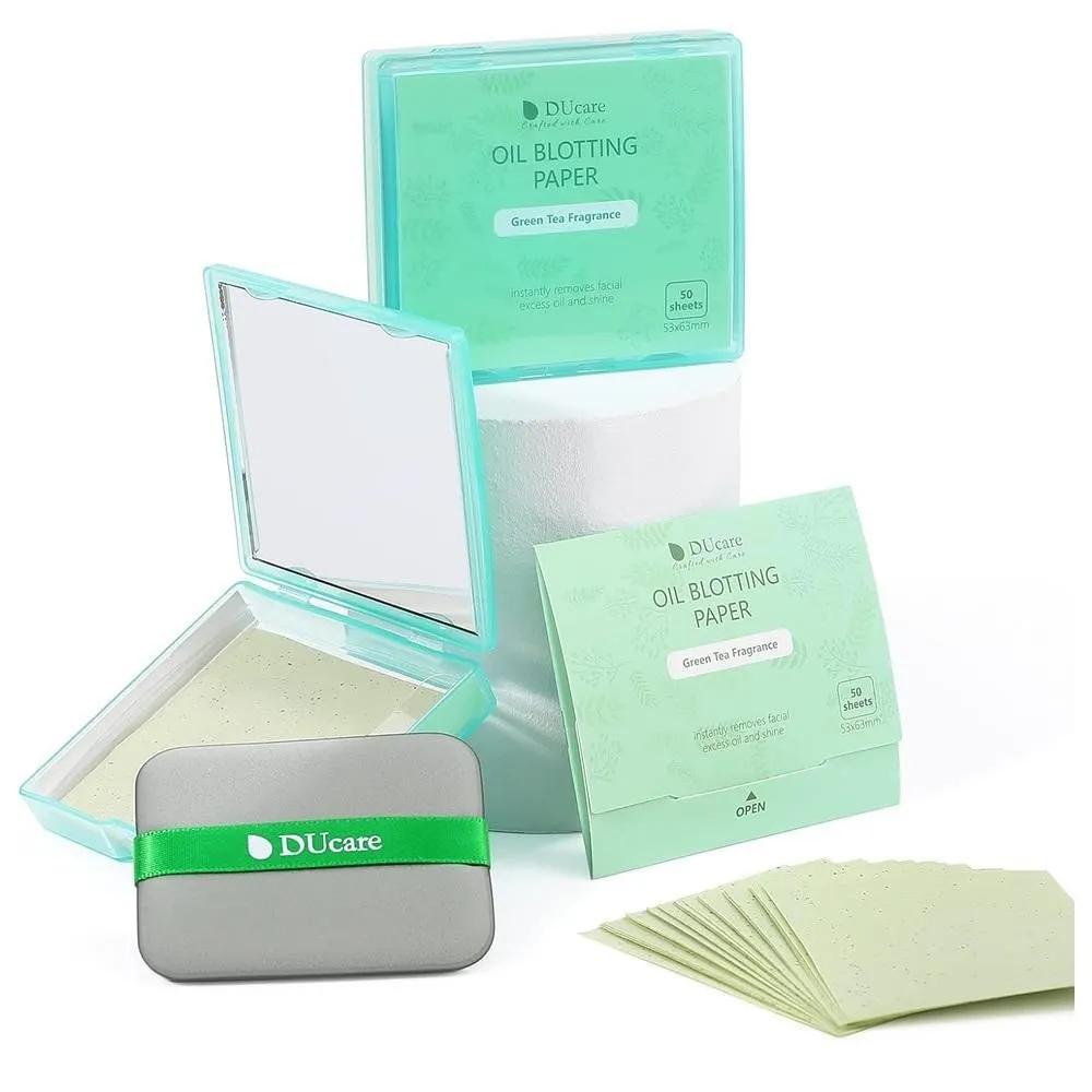 Ducare Oil Blotting Paper, Oil-releasing Paper, Compact, Anti-Glare (2 Packs of 100 Sheets)