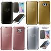 For Samsung Galaxy S6 S7 Plus Clear View Mirror Leather Flip Stand Case Cover