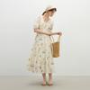 Wednesday Delight Wd_Flower Garden V-Neck Dress