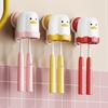 Suction Cup Toothbrush Holder Waterproof Cute Cartoon Bird Shape Simple Installation Bathroom Toothbrush Storage Rack