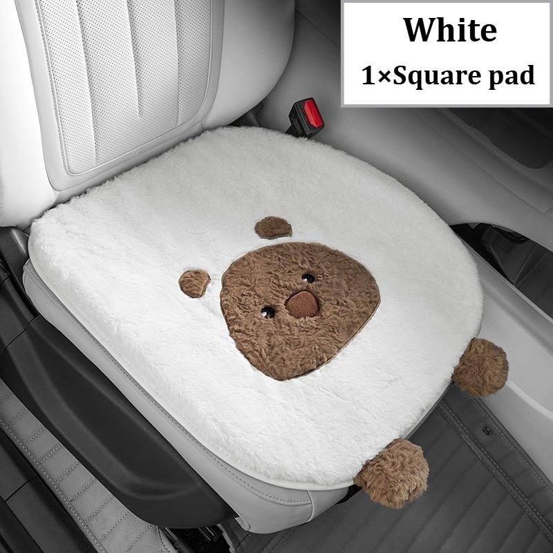 Cuscino per Sedile Auto Peluche Orso Accogliente Caldo e Traspirante Spugna Morbida Elastica Riempito Riduce il Dolore all'Anca Ottimo per l'Inverno Si Adatta alla Maggior Parte delle Auto