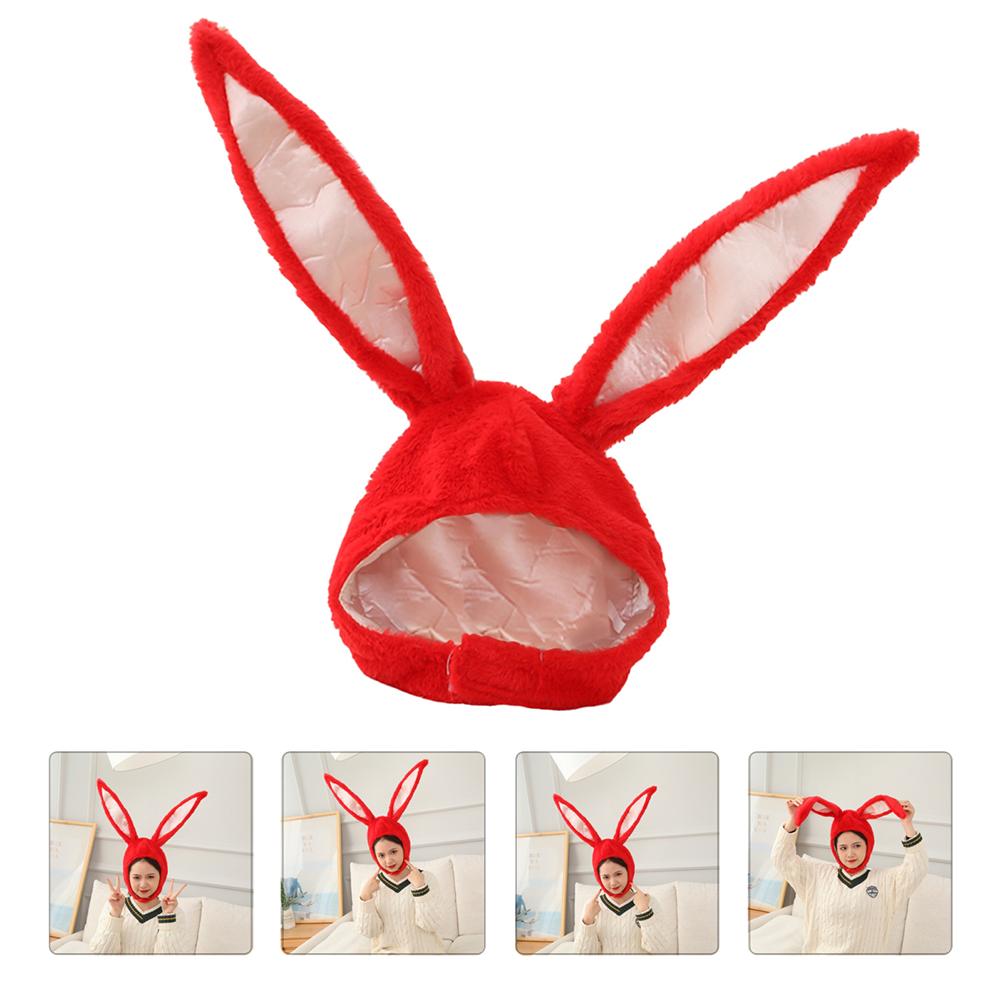 Osterhasenhut Requisite Hasenohren Plüschmütze Kleidung Beige Party Neuheit Kopfschmuck