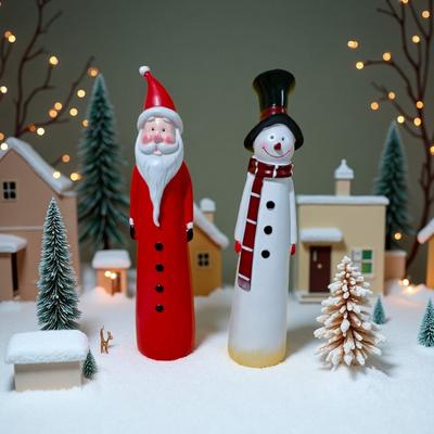 1PCS Christmas Santa Claus Figurine Desktop Ornament Snowman Resin Tabletop Decoration for Christmas Bedroom Decoration