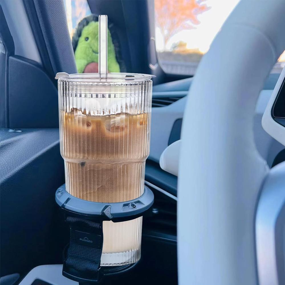 1/2/4Piece 20Ounces Glass Cup with Leak Proof Lid Thickened Glass and Glass Straw for Iced Coffee Smoothies Cocktails and Juices