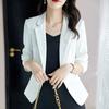 Spring and Autumn Korean Edition Temperament Commuting Simple Suit Collar Slim Fit Solid Color Versatile Long Sleeve Suit